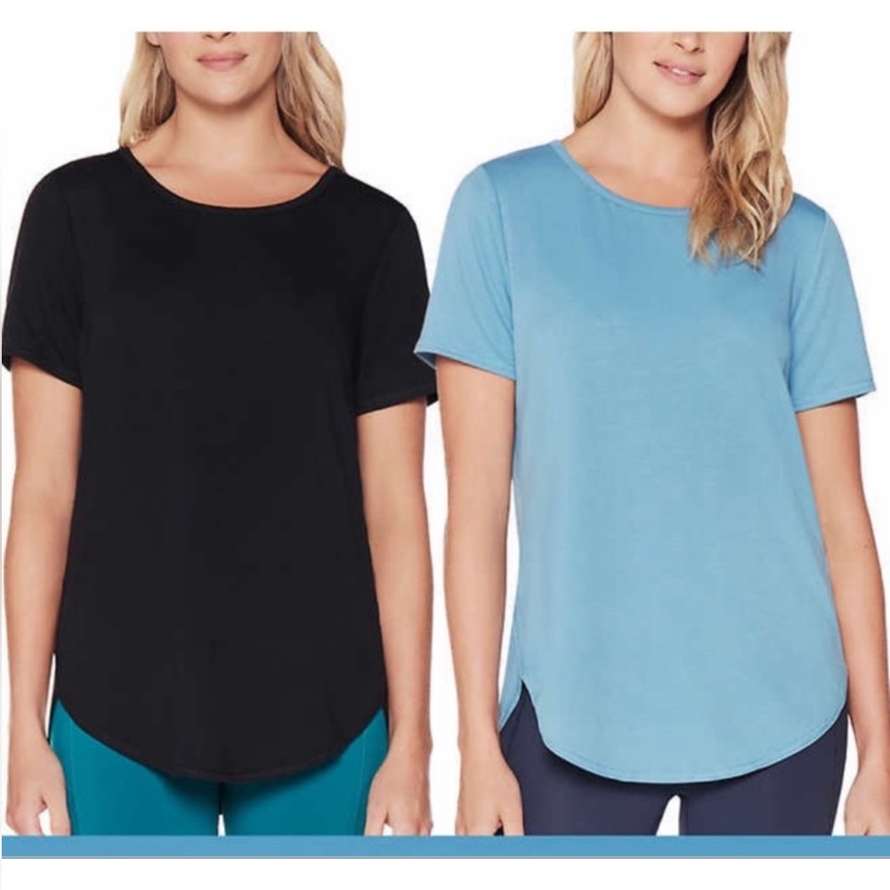 NWT Skechers Ladies Women Tunic Tee, 2-pack BLUE / BLACK - size 3XL comfy active